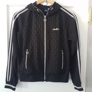 Ellesse Tenniscore Sporty Full Zip Hooded Track Jacket Sz S/90